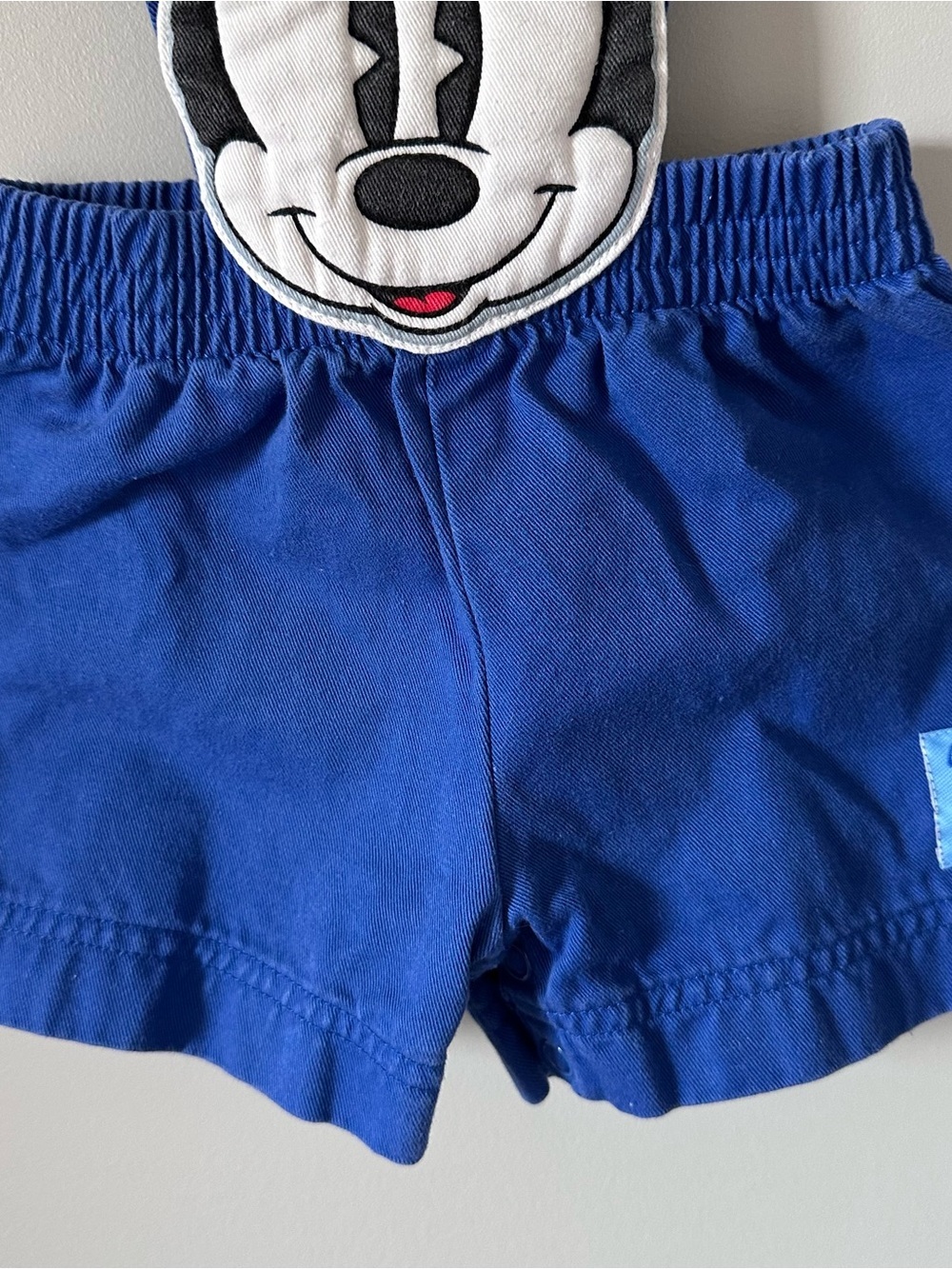 Vintage Disney Baby Mickey & Co Overalls Shortals 6/9 Months Blue Cotton 90s - Picture 3 of 14